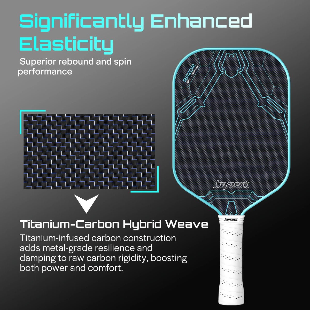 Titanium-Weave PMI-Core Pickleball Paddle - product photo 4