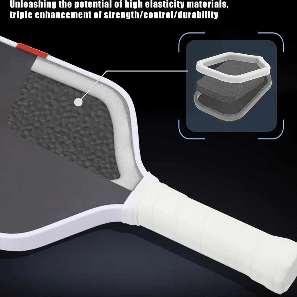 Counterweighted Raw-Carbon Pickleball Paddle - view 3