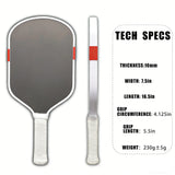 Counterweighted Raw-Carbon Pickleball Paddle - view 1