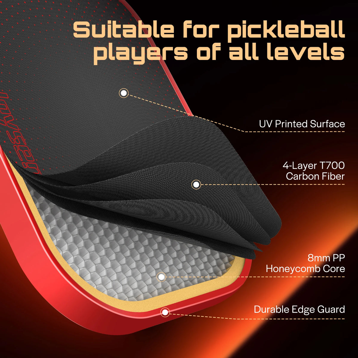 Halo X5 Raw-Carbon Pickleball Paddle - product photo 2